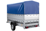 Autotransportanhänger 264×125 UNITRAILER FORCE 264 KIPP mit BIS-Seitenwänden, H-800-Rahmen und blauer Plane-Neu