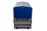 Autotransportanhänger 264×125 UNITRAILER FORCE 264 KIPP mit Gitterwänden, H-800 Rahmen und blauer Plane-Neu