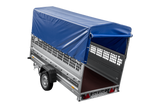 Autotransportanhänger 264×125 UNITRAILER FORCE 264 KIPP mit Gitterwänden, H-800 Rahmen und blauer Plane-Neu
