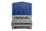 Autotransportanhänger 264×125 UNITRAILER FORCE 264 KIPP mit Gitterwänden, H-800 Rahmen und blauer Plane-Neu
