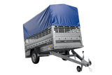 Autotransportanhänger 264×125 UNITRAILER FORCE 264 KIPP mit Gitterwänden, H-800 Rahmen und blauer Plane-Neu