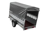 Autotransportanhänger 264×125 UNITRAILER FORCE 264 KIPP mit Gitterwänden, H-800 Rahmen und grauer Plane-Neu