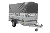 Autotransportanhänger 264×125 UNITRAILER FORCE 264 KIPP mit Gitterwänden, H-800 Rahmen und grauer Plane-Neu
