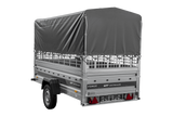 Autotransportanhänger 264×125 UNITRAILER FORCE 264 KIPP mit Gitterwänden, H-800 Rahmen und grauer Plane-Neu