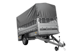 Autotransportanhänger 264×125 UNITRAILER FORCE 264 KIPP mit Gitterwänden, H-800 Rahmen und grauer Plane-Neu
