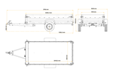 Autotransportanhänger 264×125 UNITRAILER FORCE 264 KIPP mit Gitterwänden, H-800 Rahmen und grauer Plane-Neu