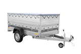 Autotransportanhänger auf Federn 230×125 UNITRAILER FORCE 230/R KIPP mit BIS-Seitenwänden, H-0-Rahmen und grauer Plane-Neu