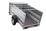 Autotransportanhänger auf Federn 230×125 UNITRAILER FORCE 230/R KIPP mit BIS-Seitenwänden, H-0-Rahmen und grauer Plane-Neu