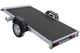 Autotransportanhänger auf Federn 264×125 UNITRAILER FORCE 264/R KIPP mit Gitterwänden, H-800 Rahmen und blauer Plane-Neu