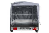 Autotransportanhänger auf Federn 264×150 UNITRAILER GARDEN 265/R KIPP mit H-1100 Rahmen und grauer Plane-Neu