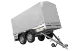 Der Anhänger Garden Trailer 264/2 KIPP MIT STÜTZRAD, H-1100-HOCHSPRIEGEL UND GRAUER PLANE-Neu
