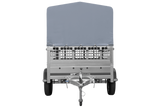 Einachsanhänger 200×125 UNITRAILER GARDEN 201 KIPP mit Gitterseitenwänden, H-800 Rahmen und grauer Plane-Neu