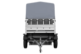 Einachsanhänger 200×125 UNITRAILER GARDEN 201 KIPP mit Gitterseitenwänden, H-800 Rahmen und grauer Plane-Neu