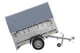 Einachsanhänger 200×125 UNITRAILER GARDEN 201 KIPP mit Gitterseitenwänden, H-800 Rahmen und grauer Plane-Neu
