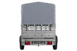 Einachsanhänger 200×125 UNITRAILER GARDEN 201 KIPP mit Gitterseitenwänden, H-800 Rahmen und grauer Plane-Neu