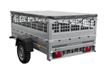 Einachsanhänger 200×125 UNITRAILER GARDEN 201 KIPP mit Gitterseitenwänden und grauer Abdeckung-Neu