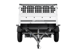 Einachsanhänger 200×125 UNITRAILER GARDEN 201 KIPP mit Gitterseitenwänden und grauer Abdeckung-Neu