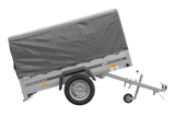Einachsanhänger 200×125 UNITRAILER GARDEN 201 KIPP mit H-800 Rahmen und grauer Plane-Neu