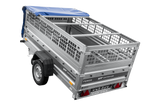 Einachsanhänger 230×125 UNITRAILER FORCE 230 KIPP mit Gitterseitenwänden, H-0-Rahmen und blauer Plane-Neu