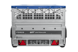 Einachsanhänger 230×125 UNITRAILER FORCE 230 KIPP mit Gitterseitenwänden, H-0-Rahmen und blauer Plane-Neu