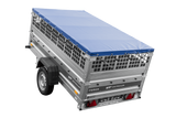 Einachsanhänger 230×125 UNITRAILER FORCE 230 KIPP mit Gitterseitenwänden, H-0-Rahmen und blauer Plane-Neu