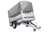 Einachsanhänger 230×125 UNITRAILER FORCE 230 KIPP mit Gitterseitenwänden, H-800 Rahmen und grauer Plane-Neu
