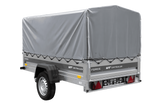 Einachsanhänger 230×125 UNITRAILER FORCE 230 KIPP mit H-800 Spriegel und grauer Hochplane-Neu