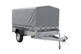 Einachsanhänger 230×125 UNITRAILER FORCE 230 KIPP mit H-800 Spriegel und grauer Hochplane-Neu