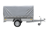 Einachsanhänger 230×125 UNITRAILER FORCE 230 KIPP mit H-800 Spriegel und grauer Hochplane-Neu