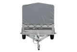 Einachsanhänger 230×125 UNITRAILER FORCE 230 KIPP mit H-800 Spriegel und grauer Hochplane-Neu