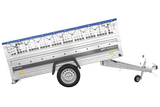 Einachsanhänger 264×125 UNITRAILER FORCE 264 KIPP mit Gitterwänden, H-0-Rahmen und blauer Plane-Neu