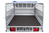 Einachsanhänger 264×125 UNITRAILER FORCE 264 KIPP mit Gitterwänden, H-0-Rahmen und blauer Plane-Neu