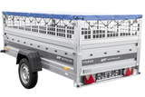 Einachsanhänger 264×125 UNITRAILER FORCE 264 KIPP mit Gitterwänden, H-0-Rahmen und blauer Plane-Neu