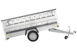 Einachsanhänger 264×125 UNITRAILER FORCE 264 KIPP mit Gitterwänden, H-0-Rahmen und grauer Plane-Neu
