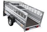 Einachsanhänger 264×125 UNITRAILER FORCE 264 KIPP mit Gitterwänden, H-0-Rahmen und grauer Plane-Neu