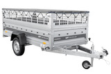Einachsanhänger 264×125 UNITRAILER FORCE 264 KIPP mit Gitterwänden, H-0-Rahmen und grauer Plane-Neu