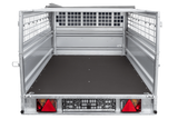 Einachsanhänger 264×125 UNITRAILER FORCE 264 KIPP mit Gitterwänden, H-0-Rahmen und grauer Plane-Neu