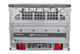 Einachsanhänger 264×125 UNITRAILER FORCE 264 KIPP mit Gitterwänden, H-0-Rahmen und grauer Plane-Neu