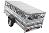Einachsanhänger 264×125 UNITRAILER FORCE 264 KIPP mit Gitterwänden, H-0-Rahmen und grauer Plane-Neu
