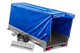 Einachsanhänger 264×150 UNITRAILER GARDEN 265 KIPP mit H-1100 Rahmen und blauer Plane-Neu