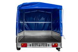 Einachsanhänger 264×150 UNITRAILER GARDEN 265 KIPP mit H-1100 Rahmen und blauer Plane-Neu