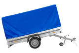 Einachsanhänger 264×150 UNITRAILER GARDEN 265 KIPP mit H-1100 Rahmen und blauer Plane-Neu