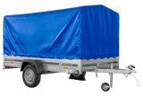 Einachsanhänger 264×150 UNITRAILER GARDEN 265 KIPP mit H-1100 Rahmen und blauer Plane-Neu