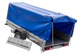 Einachsanhänger 264×150 UNITRAILER GARDEN 265 KIPP mit H-800 Rahmen und blauer Plane-Neu