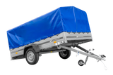 Einachsanhänger 264×150 UNITRAILER GARDEN 265 KIPP mit H-800 Rahmen und blauer Plane-Neu