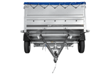 Einachsanhänger 264×150 UNITRAILER GARDEN 265 KIPP mit zusätzlichen Bordwänden, H-0-Rahmen und blauer Plane-Neu