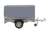 Einachsanhänger auf Blattfedern 200×125 UNITRAILER GARDEN 201/R KIPP mit H-800-Rahmen und grauer Plane-Neu