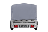 Einachsanhänger auf Blattfedern 200×125 UNITRAILER GARDEN 201/R KIPP mit H-800-Rahmen und grauer Plane-Neu