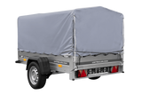 Einachsanhänger auf Blattfedern 200×125 UNITRAILER GARDEN 201/R KIPP mit H-800-Rahmen und grauer Plane-Neu