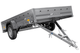 Einachsiger Anhänger auf Blattfedern 264×150 UNITRAILER GARDEN 265/R KIPP mit H-0-Rahmen und grauer Plane-Neu